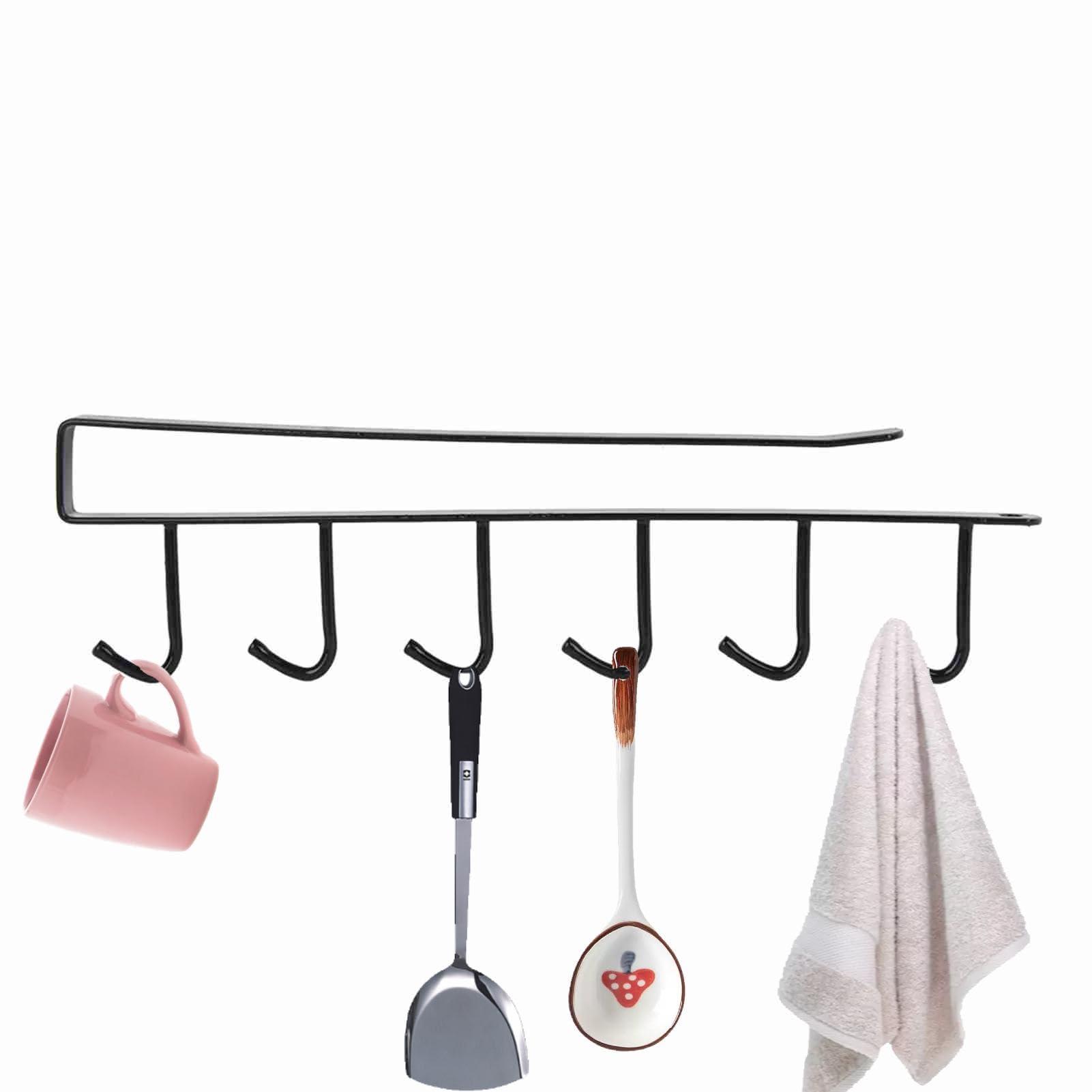 Jwthee Cup Holder Hanger Under Cabinet, Mug Hooks Under Cabinet Mug Hangers Under Shelf Mug Holder Under Cabinet Cup Hooks for Hanging Under Shelf Hooks Coffee Cup Holder Mug Organizer for Kitchen Cabinets