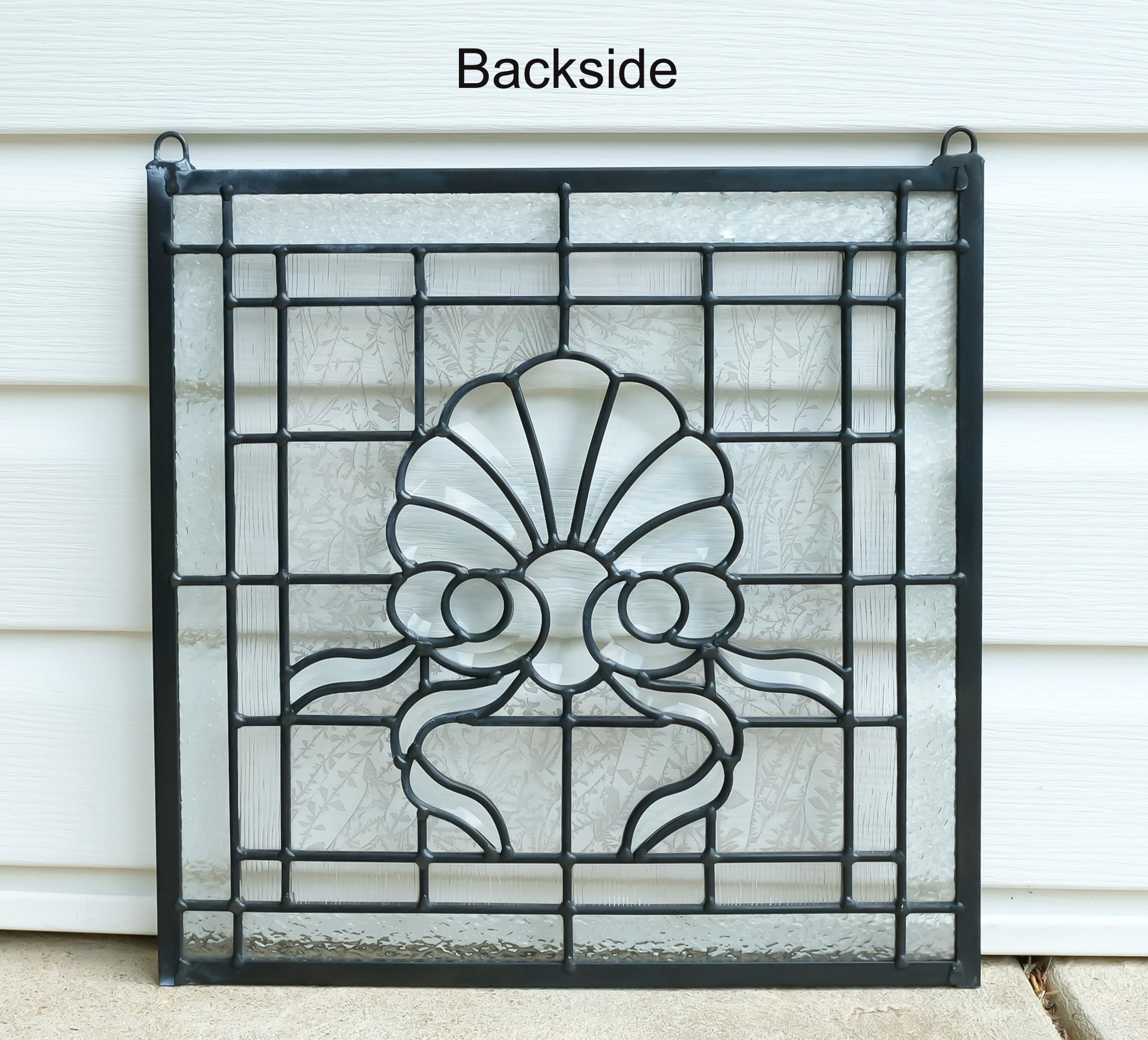 TMI ART PANEL 16\" x 16\" All Clear Hanging Stained Glass Beveled Window Panel