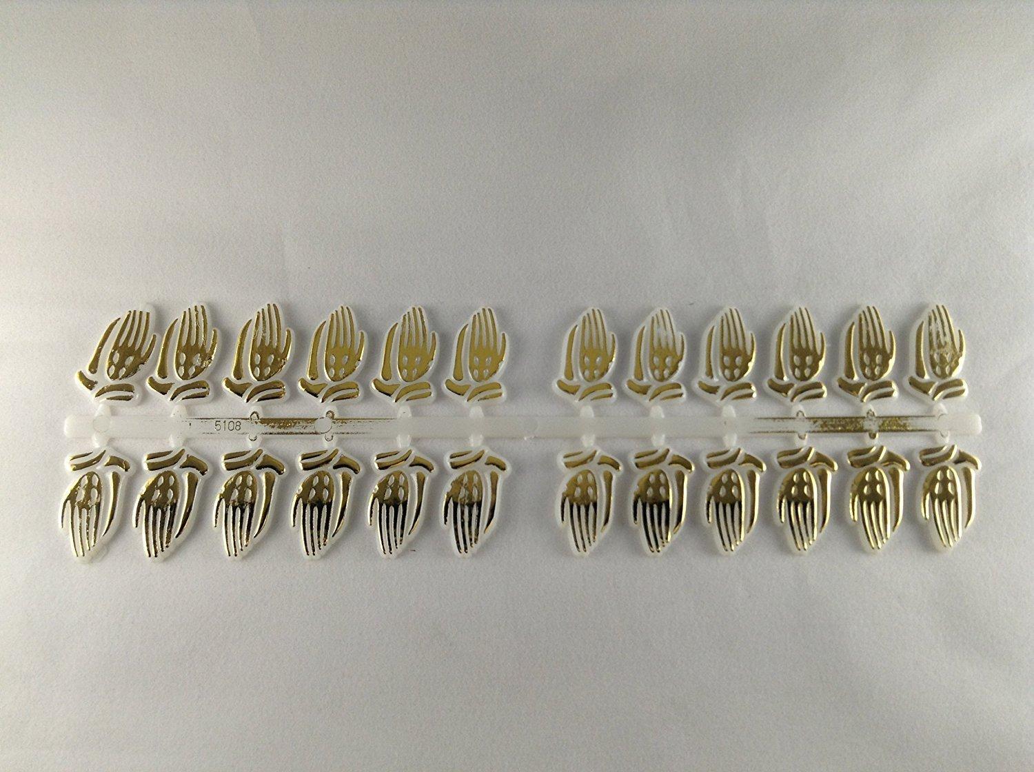 NST Praying Hands 1" X 3/4" Plastic Gold/White, Pack of 144
