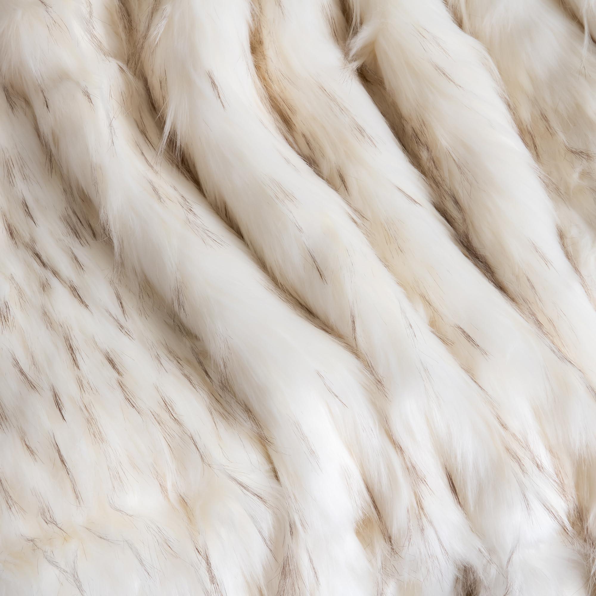 Best Home Fashion Best Home Fashion Heavyweight Super Soft Luxury Faux Fur Oversized Throw Blanket - 58\" W x 84\" L - Iced Fox