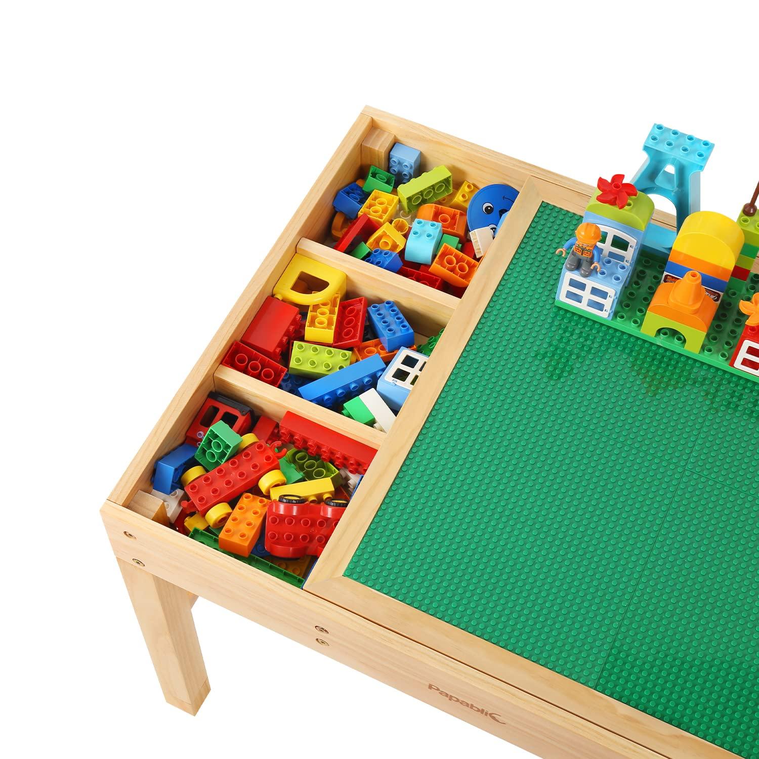 Papablic Papablic 2 in 1 Kid Activity Table with Large Storage for Older Kids Compatible with Lego Building Block for Boys Girls