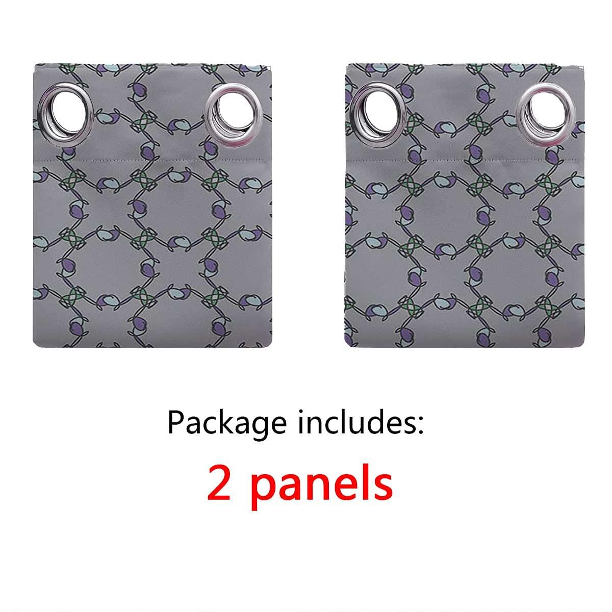 ViLJe Boho Blackout Curtains 72 Inches Length, Doodle Pastel Ornament Blackout Curtains for Living Room Darkening 63 x 72 Inch