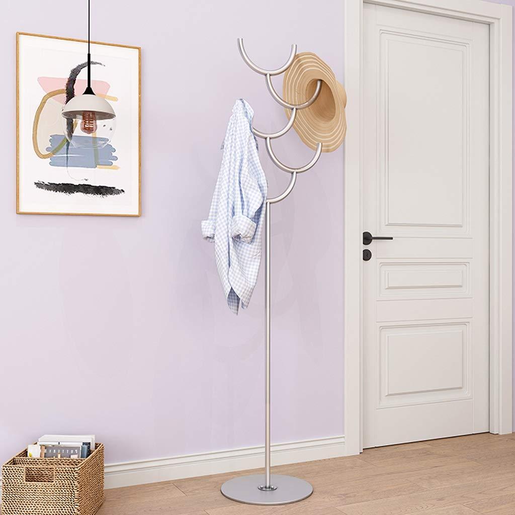 KKNH coat Stand Coat Rack Nordic Creativity Iron Clothes Stand Hanger Saving Space Portable Hanger Home Hat Coat Handbag Scarf Clothes Suitable for bedroom, office ( Color : Silver , Size : Six corners )