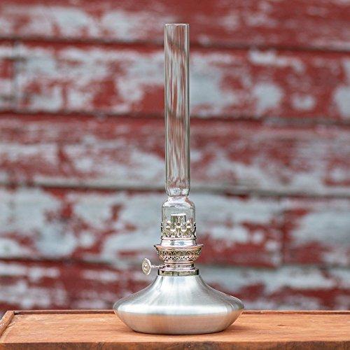 DANFORTH Danforth Pewter Mariner Oil Lamp - 14” High with Glass Chimney, Made in USA
