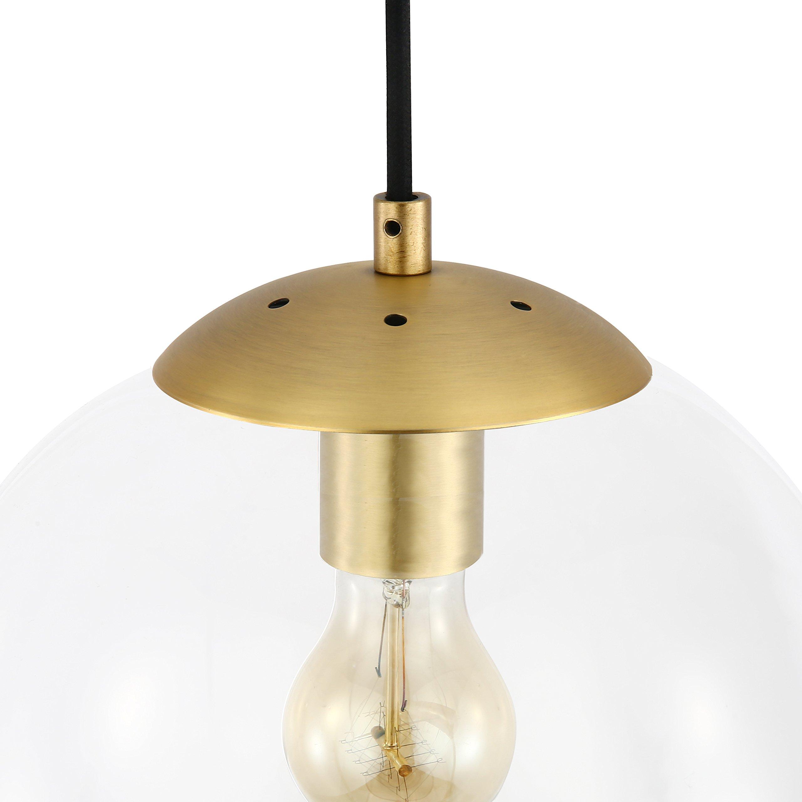 Light Society Light Society Zeno Globe Pendant, Clear Glass with Brass Finish, Contemporary Mid Century Modern Style Lighting Fixture (LS-C175-BRS-CLR)