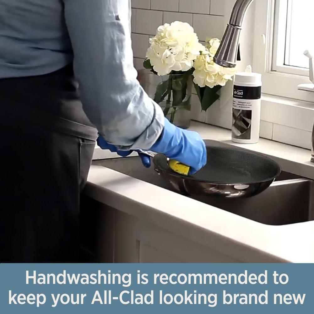 All-Clad All-Clad D3 3-Ply Stainless Steel Fry Pan 8 Inch Induction Oven Broiler Safe 600F Pots and Pans, Cookware Silver