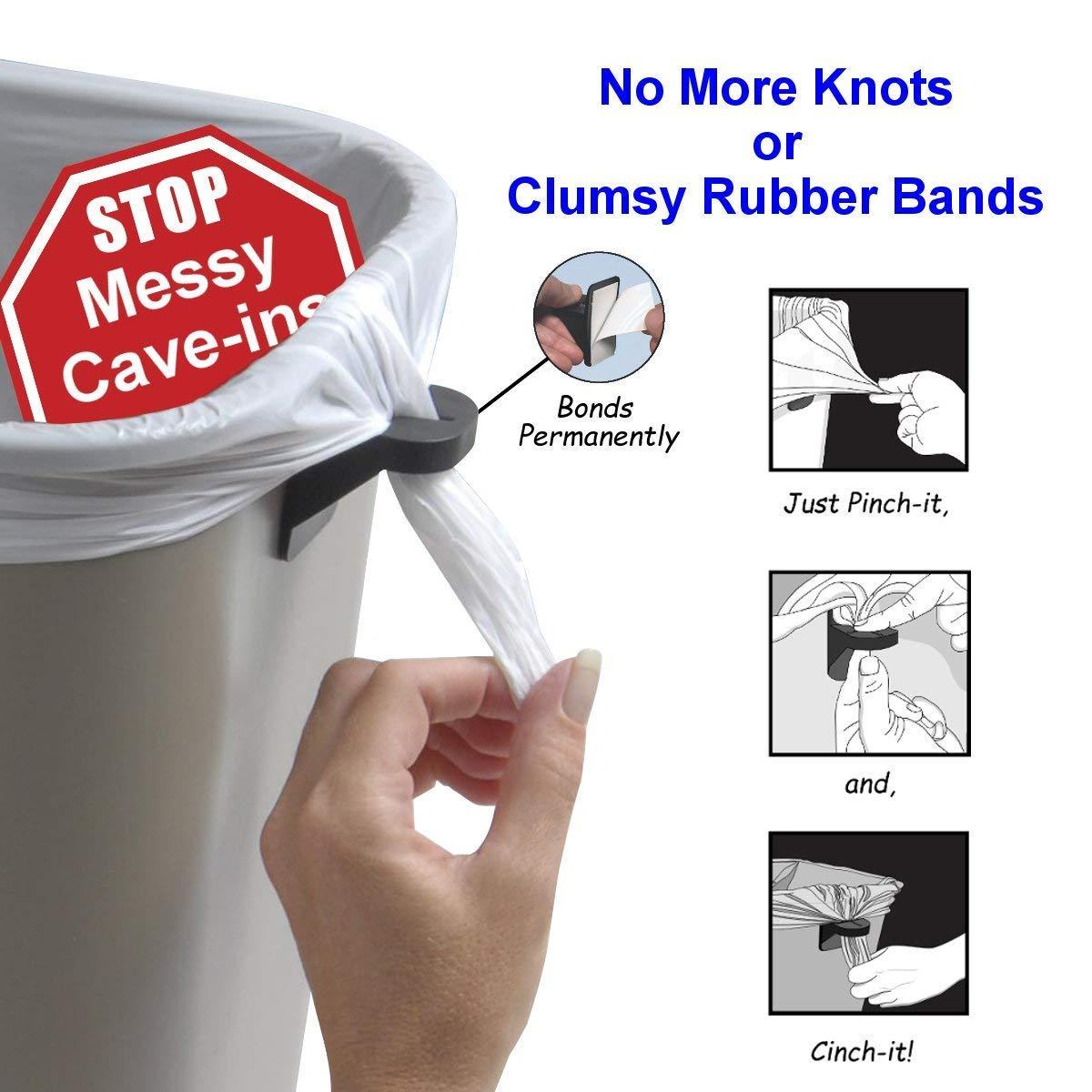 PlasticMill PlasticMill Trash Bags Cinch Black, 50 Pack, To Hold Garbage Bags In Place.May not be compatible with some Garbage Can drawers or compacters.