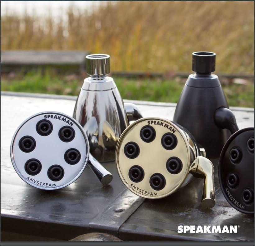 Speakman Speakman S-2252 Signature Icon Anystream Adjustable High Pressure Shower Head-2.5 GPM Solid Brass Replacement Bathroom Showerhead, Polished Chrome Finish