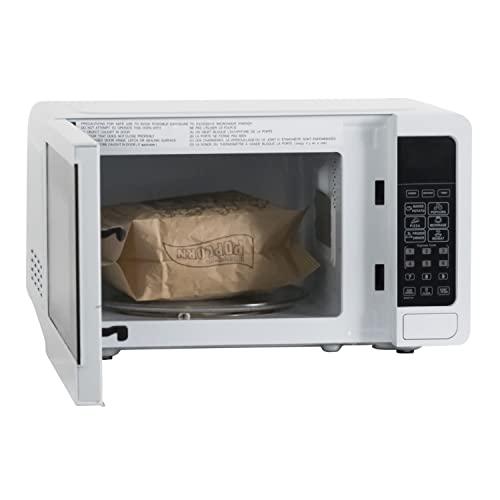 West Bend West Bend WBMW71W Microwave Oven 700-Watts Compact with 6 Pre Cooking Settings, Speed Defrost, Electronic Control Panel and Glass Turntable, White