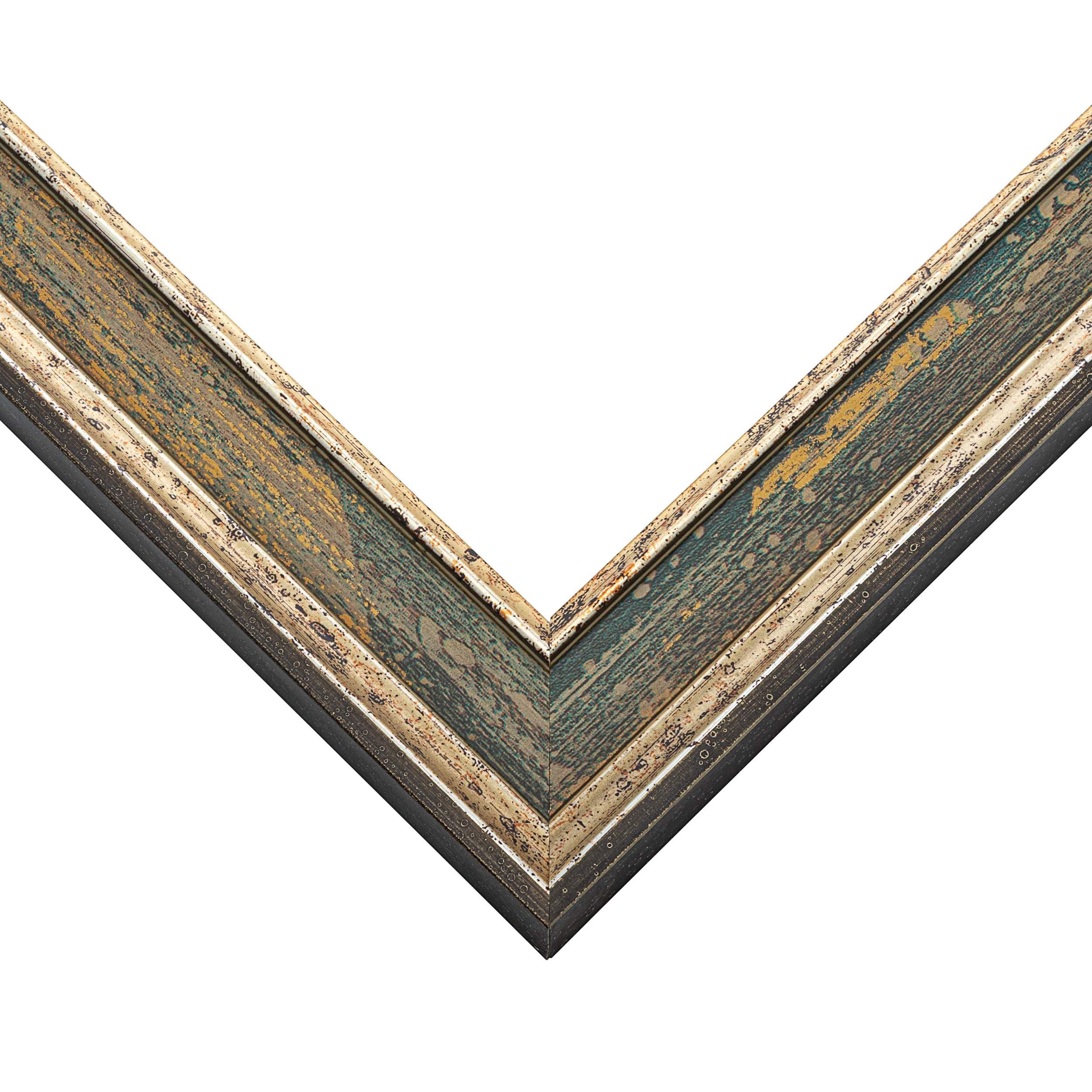 CustomPictureFrames.com 6x12 Frame Tarnished Silver Solid Wood Picture Frame Width 1.5 Inches | Interior Depth 0.5 Inches | Oddone Traditional Photo Frame Complete with UV Acrylic, Foam Board Backing & Hanging Hardware