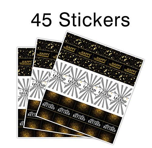 PANHUI Happy Retirement Party Mini Candy Bar Wrappers - Retirement Party Favors - 45 Stickers