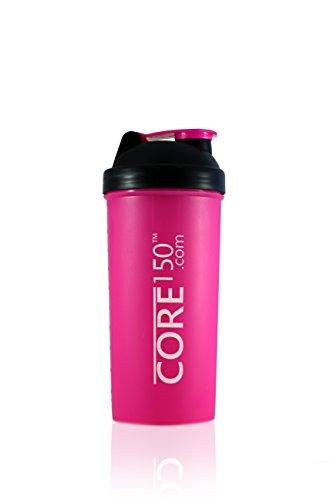 Core 150 Core150 Attitude Shaker - Pink - 35oz Protein Shaker Bottle. Contains easy stack removable storage with 3 compartments