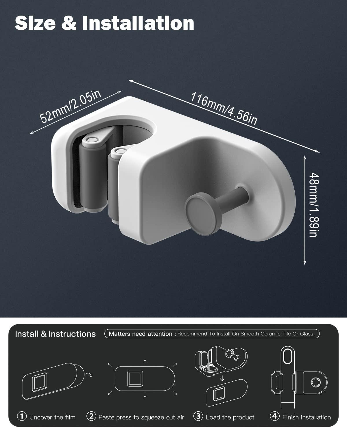 BEZOX BEZOX Mop Holder with Hook - Drill Free Wall Mount Broom Gripper, Cleaning Supplies Organizer Utility Holder - 1PCS