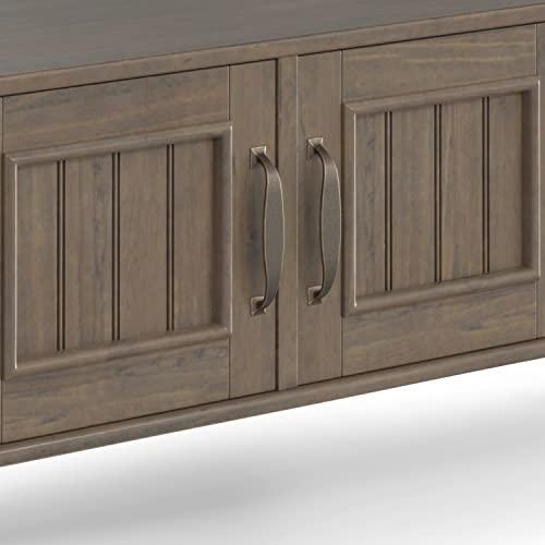 SIMPLIHOME SIMPLIHOME Lev Solid Wood 48 Inch Wide Contemporary Console Table in Smoky Brown, for The Living Room, Entryway and Bedroom