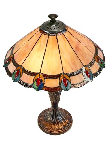 Dale Tiffany Lamps Dale Tiffany TT101081J Aldridge Peacock Table Lamp, Antique Bronze