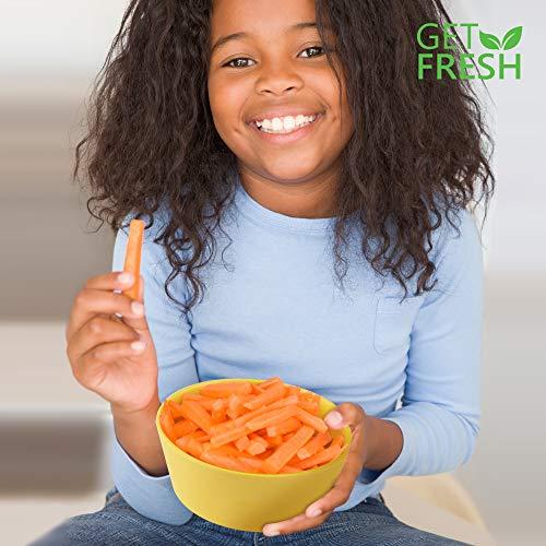 GET FRESH GET FRESH Bamboo Kids Snack Bowls, Set of 4 Bowls for Kids, Kids BPA Free bowls, Bamboo Dinnerware for Everyday Use, Kids Bamboo Bowls, Dishwasher Safe and Stackable