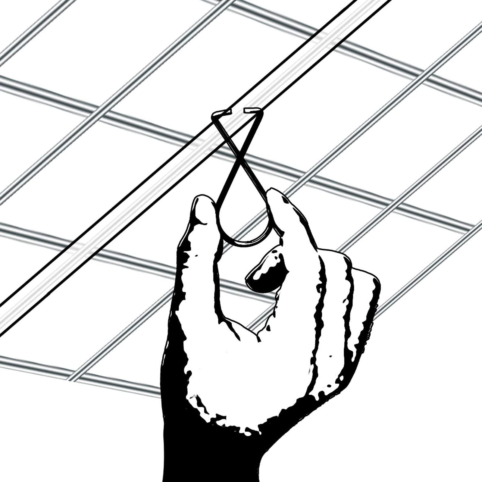 Outus 300 Packs Ceiling Hook Tile Hooks T-bar Clips Drop Ceiling Clips for Office, Classroom, Home and Wedding Decoration, Hanging Sign from Suspended Tile/Grid/Drop Ceilings