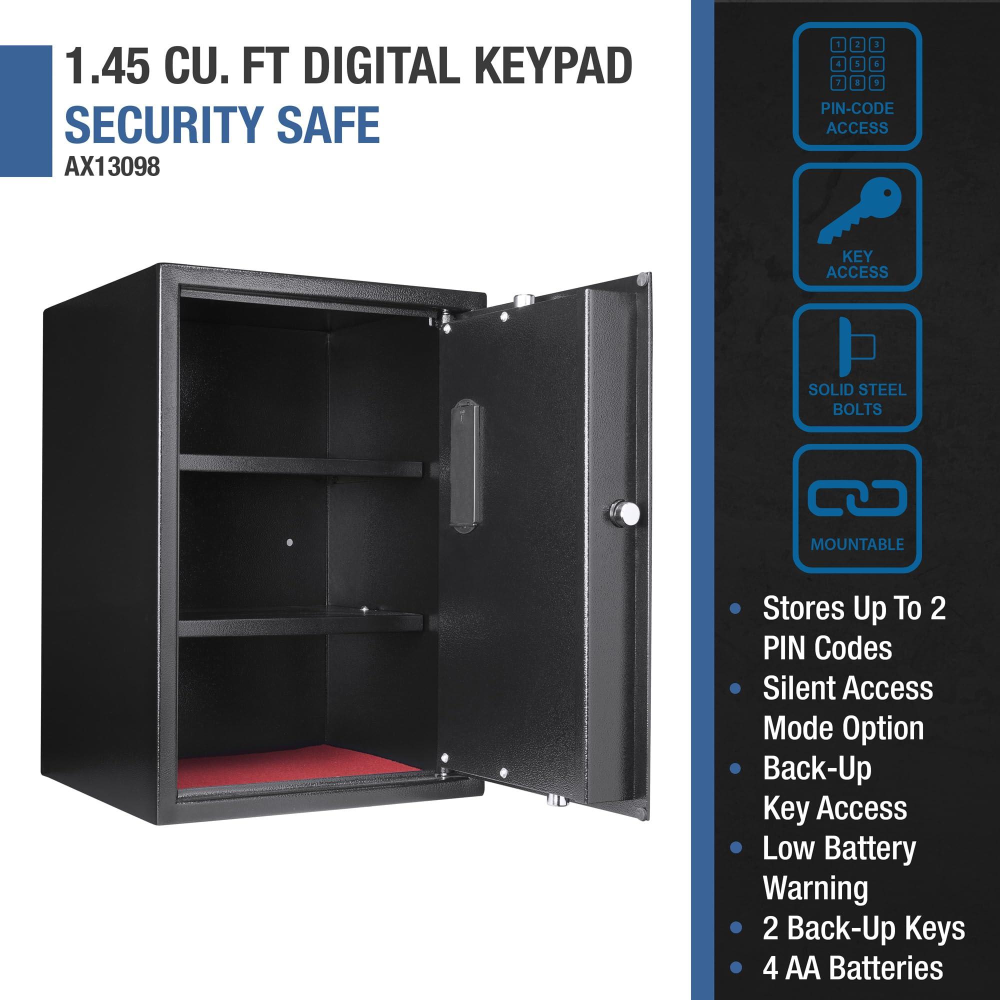 BARSKA Barska Digital Keypad Home & Office Steel Security Safe Lock Box with Deadbolts - 1.45 Cu Ft Deluxe