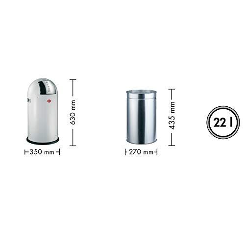 Wesco Wesco Pushboy Junior - German Made - Push Door Trash Can, Powder Coated Steel, 5.8 Gallon / 21 L , Almond