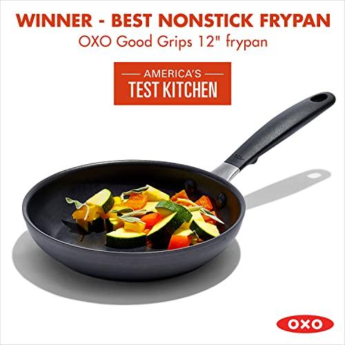 OXO OXO Good Grips 8" Frying Pan Skillet, 3-Layered German Engineered Nonstick Coating, Stainless Steel Handle with Nonslip Silicone, Black