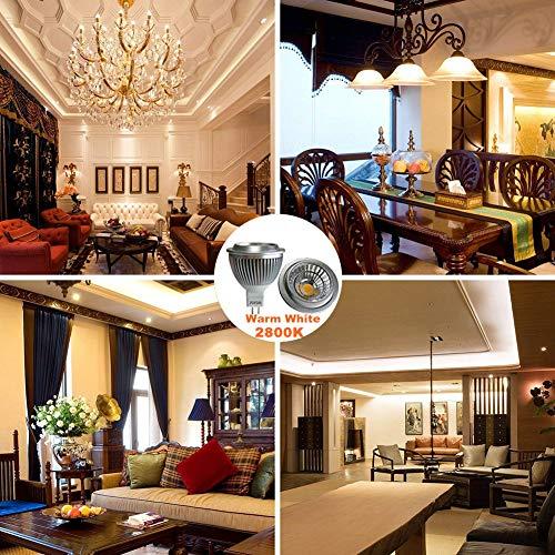 JSVSAL JSVSAL 4 Pack,MR16 GU5.3 LED Bulbs, 5 Watt, Dimmable 450 Lumen, 36 Beam Angle, AC/DC 12V, 50W/60W Halogen Equivalent, Recessed/Landscape LED Lighting (2800K/Warm White)