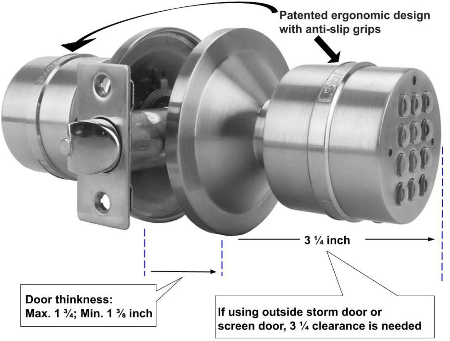 SoHoMiLL SoHoMiLL Electronic Door Knob (Spring Latch LOCK; Not Deadbolt; Not Phone Connected), single front keypad YL 99, max Security