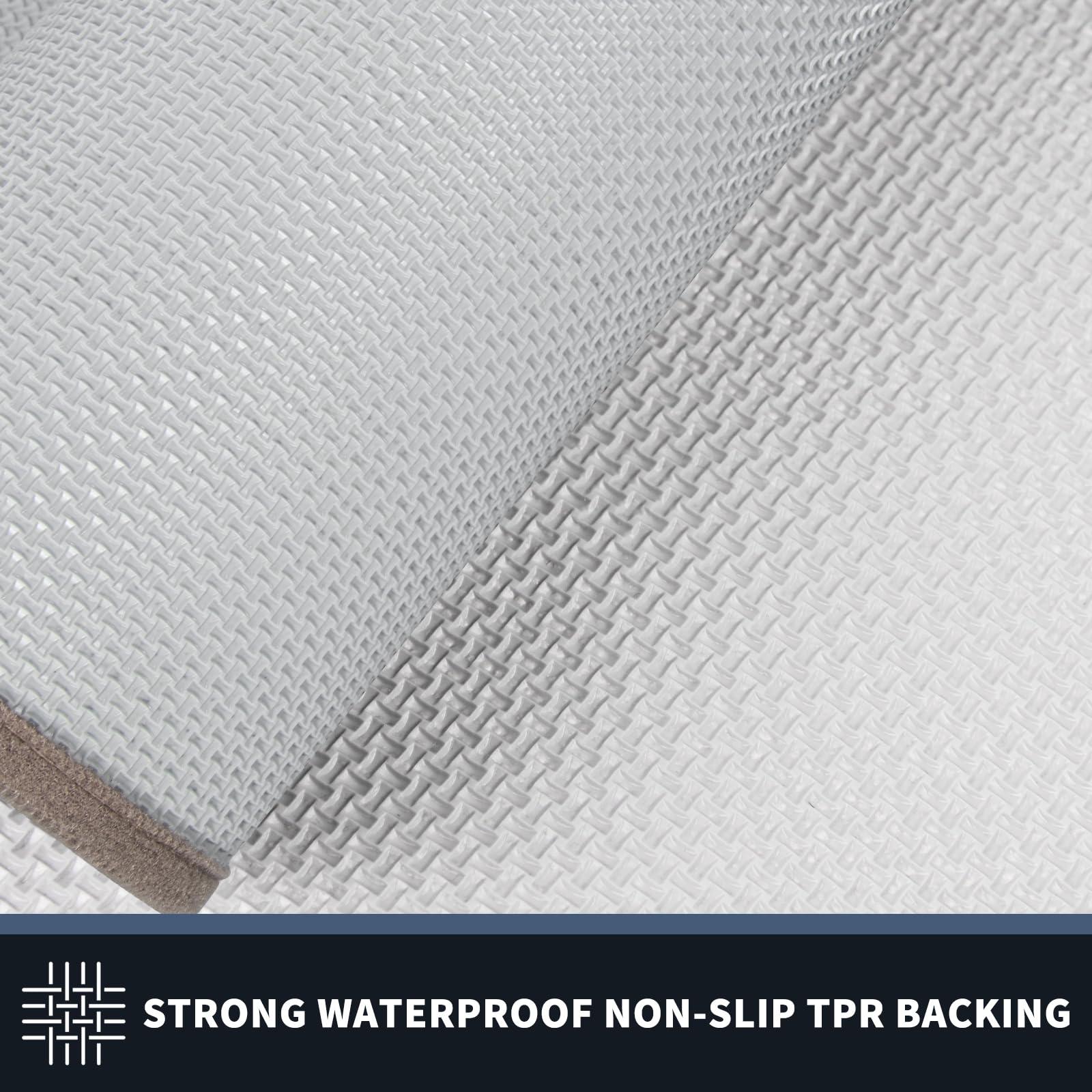 PURRUGS PURRUGS Dirt Trapper Door Mat 20" x 32", Non-Slip/Skid Machine Washable Entryway Rug, Shoes Scraper, Area Rug, Super Absorbent Welcome Mat for Muddy Wet Shoes and Paws, Beige & Grayish Brown