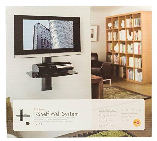 OmniMount Omnimount Tria 1 B 1-Shelf Wall Furniture - Black/Dark Glass