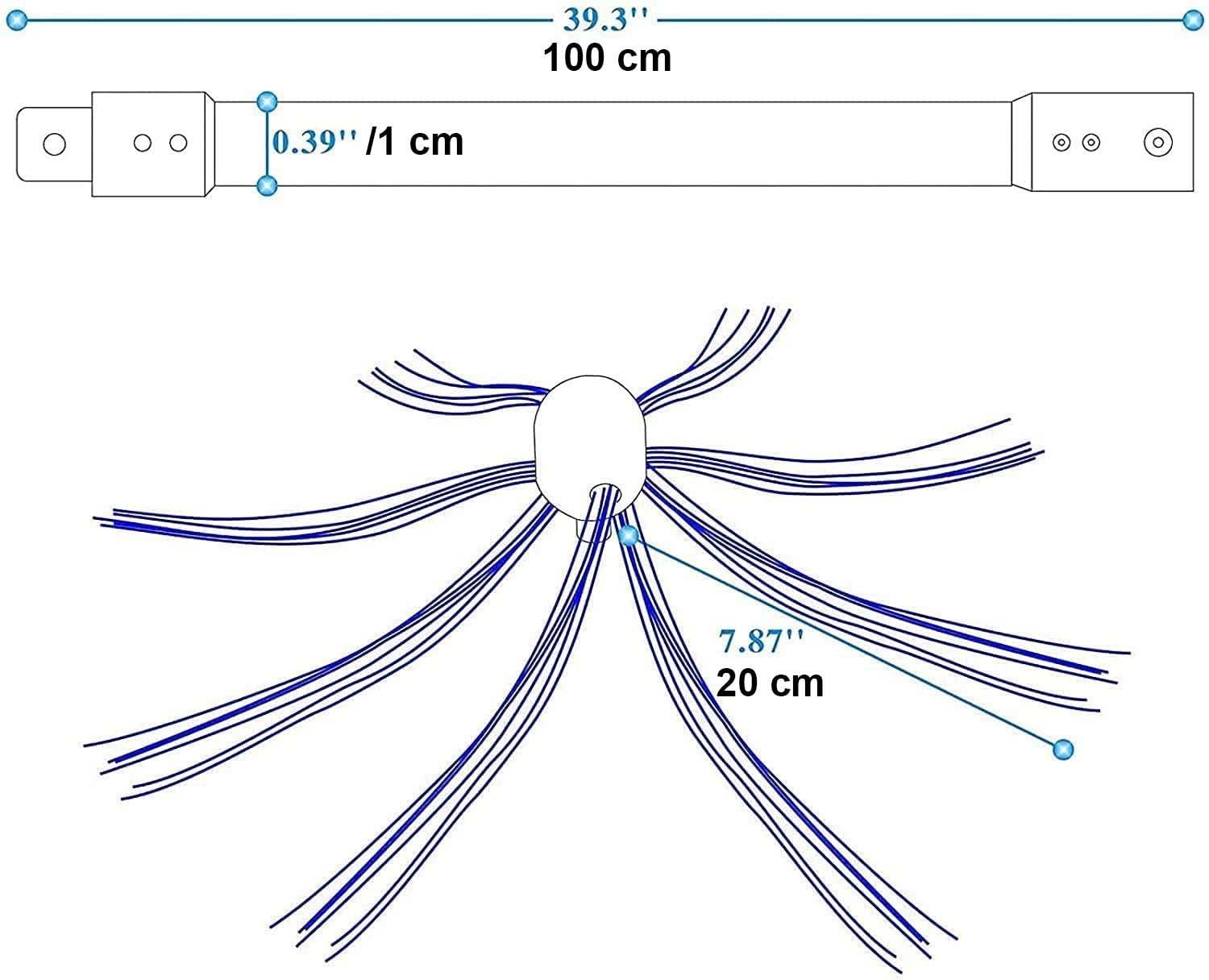 LANGFENG chimney sweep kit Professional Chimney Pipe Sweep Cleaning Sweeping Tool Kits Chimney Cleaning Kit, Drill Powered Rotary Chimney Brush DIY Set With Nylon Flexible Rods ( Color : Blue , Size : 6 m )