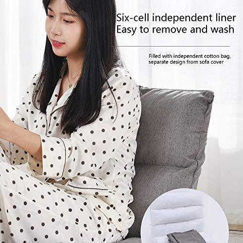 Bseack Floor Chair Foldable Single Floor Chair 5 Gears Freely Adjustable Lazy Sofa Removable and Washable Floor Cushion with Backrest Meditation Chair (Color : Dark Gray)