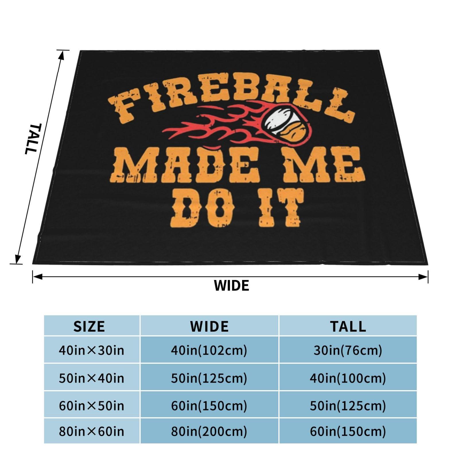 NJHGHHRT NJHGHHRT Fireball Made Me Do It Sofa Blanket Ultra-Soft Micro Fleece Blanket Suitable for Sofa Bedroom Outdoor 40\"\"x30\"\", Black