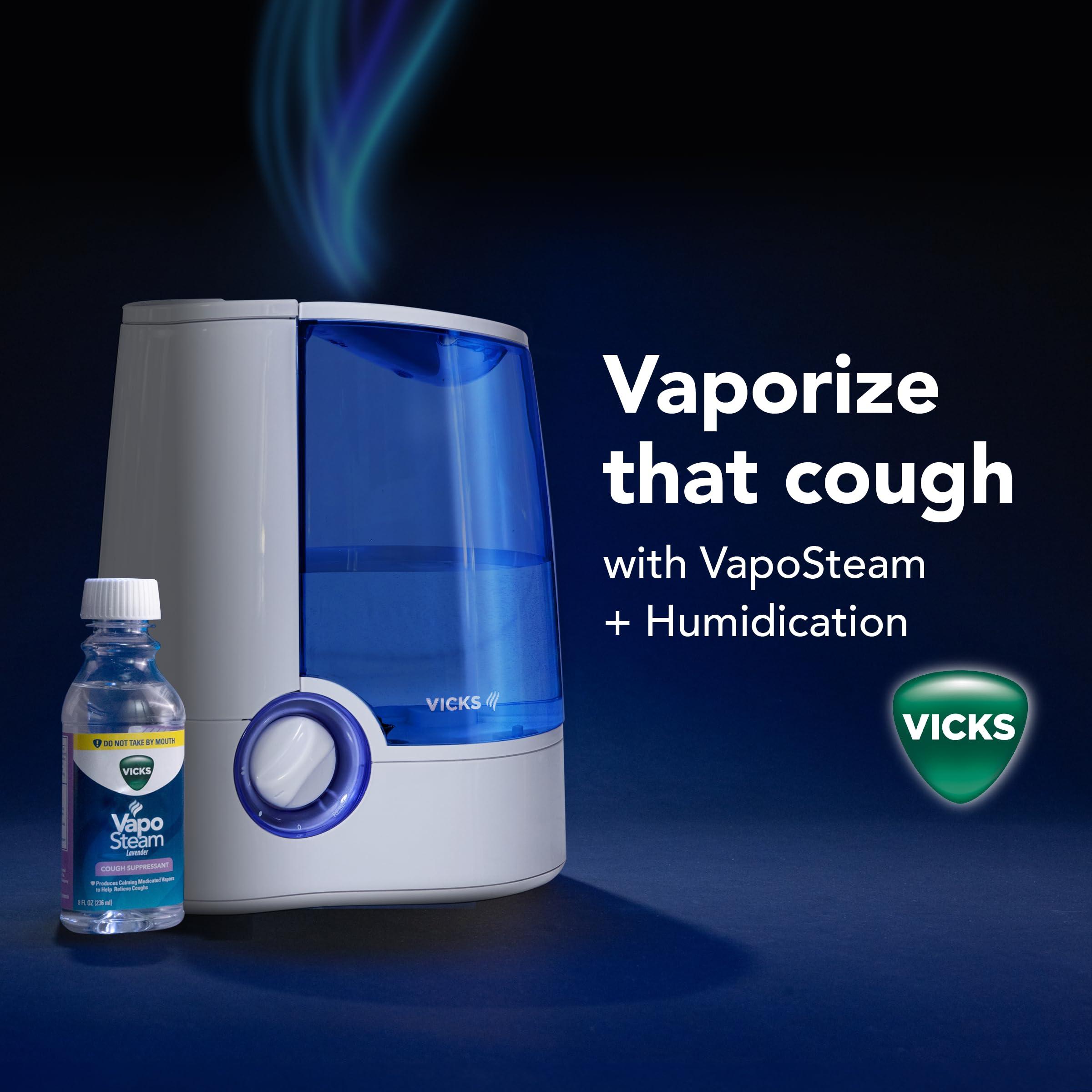 Vicks Vicks Warm Mist Humidifier - Air Humidifier for Bedroom, Home & Large Room, Baby, Kids and Adults Soothing Steam Vaporizer for Cough, Congestion, Allergies & Dry Air, VapoSteam Compatible