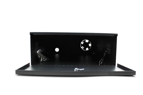 ARES VISION Heavy Duty Steel 18\" x 18\" x 5\" DVR/PC Security Lock box with 16 Gauge steel walls, Exhaust Fan, Great electonics lock box for stores, gyms, classrooms, and any public place (BLACK, 21\"x24\"x8\")