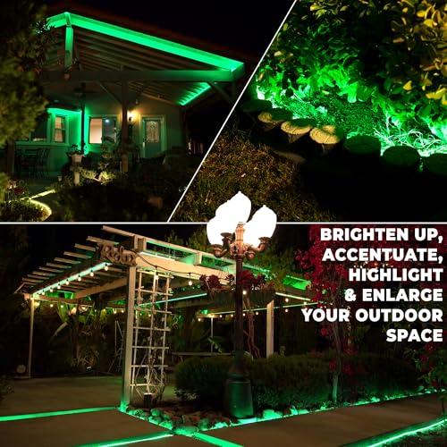 WYZworks WYZworks 1656LEDs 150ft LED Outside Rope Lights, Outdoor ETL Certified Waterproof Permanent 360 Degree Light Emitting, Flexible Tube, Connectable, Christmas Palm Tree Exterior Landscape, Green