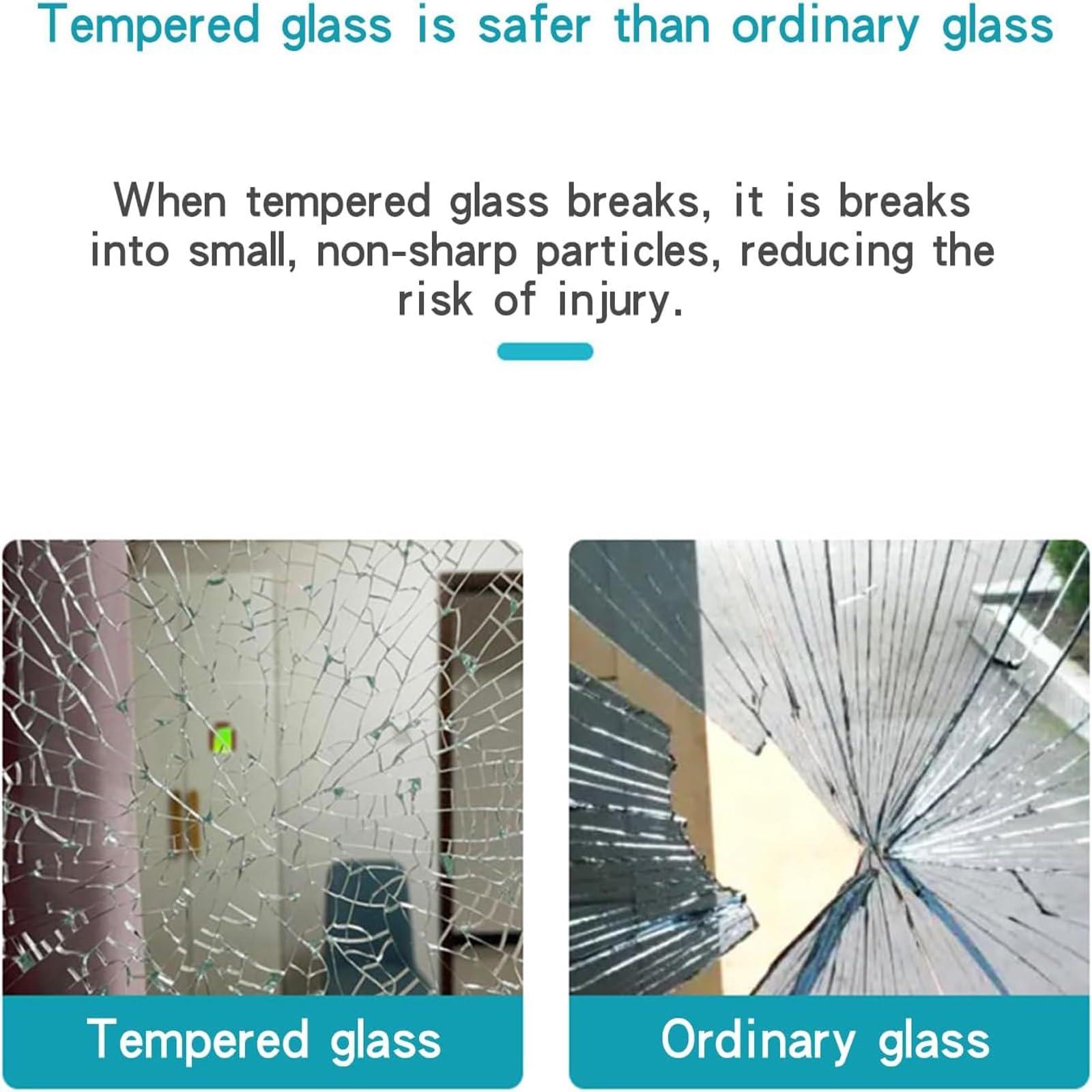 XCIVONTEX XCIVONTEX Round Tempered Glass Table Top Black - Round Glass Top, Exquisite and Beautiful Appearance Flat Polished Edge, Rotating Tray Glass Serving Plate(45CM(17.7IN))