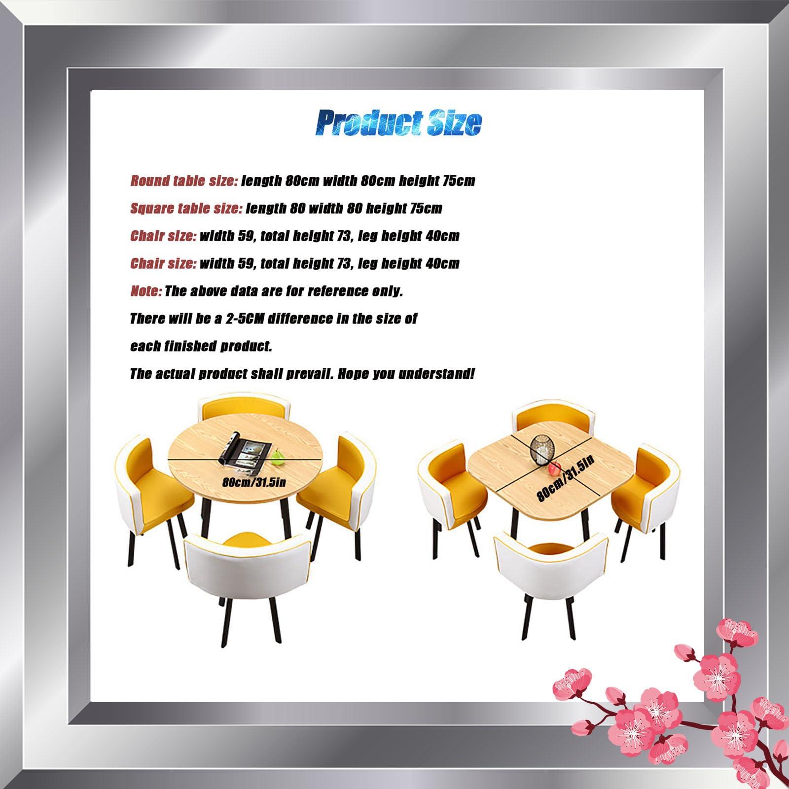 OCAZI OCAZI Round Conference Table for Dinning Room/Kitchen Simple Small Round Table Kitchen Dining Table Set Modern Round Breakfast Bar Round Furniture Table and Chair Set 90x75cm/35.4x29.5in(WxH)#42