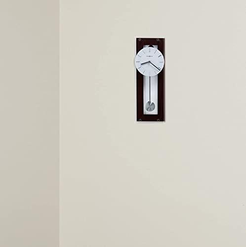 Howard Miller Howard Miller Emmett Contemporary Wall Clock 625-514 – Black Coffee Finish, Satin Silver-Finished Pendulum, Thick Plate Glass Cover, Chrome Accents, Quartz Movement