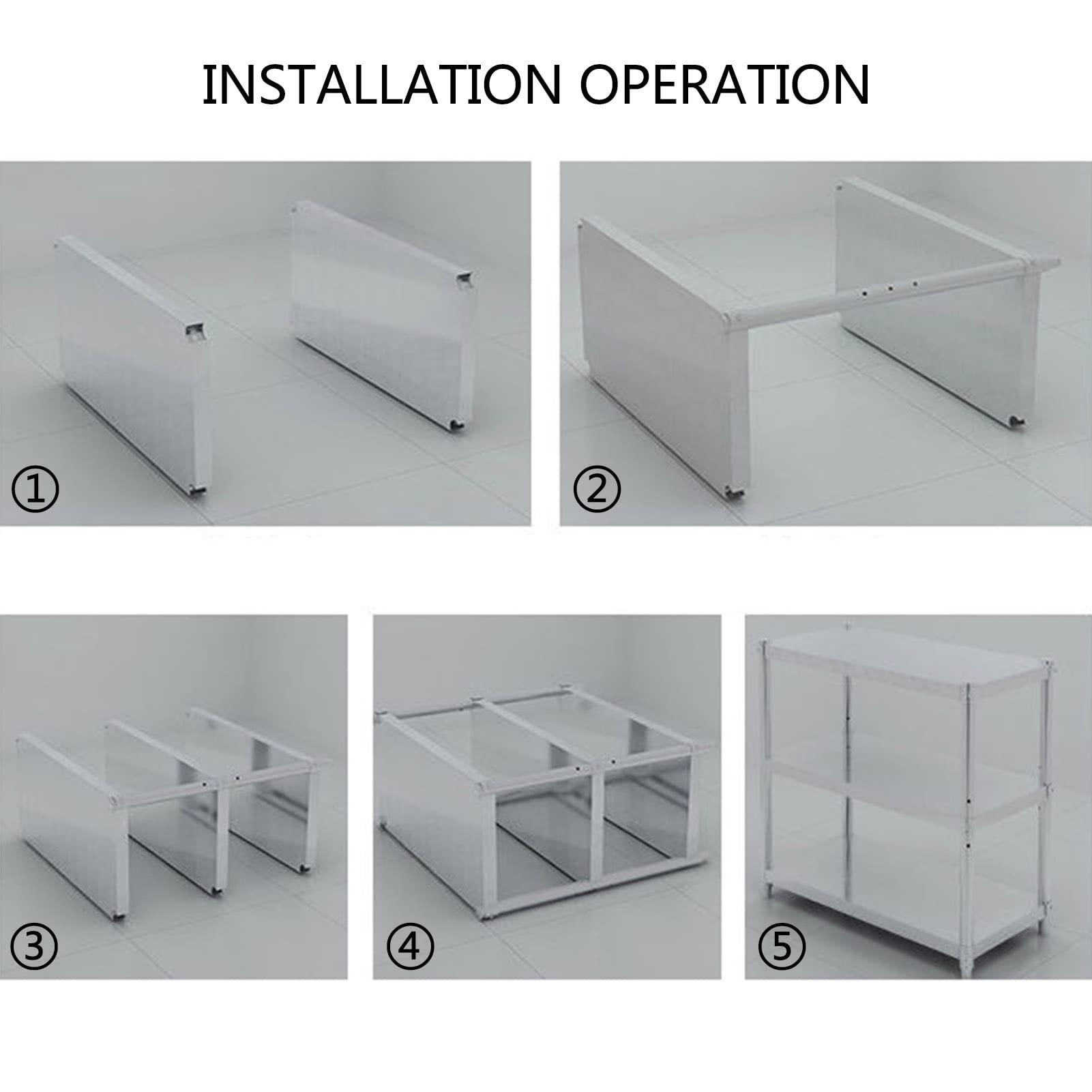 GOCHUSX GOCHUSX Stainless Steel Shelf, Kitchen Storage Rack, 3-Tier Shelving Units and Storage, Standing Shelving Work Table for Kitchen Garage Office(90X30X80CM)