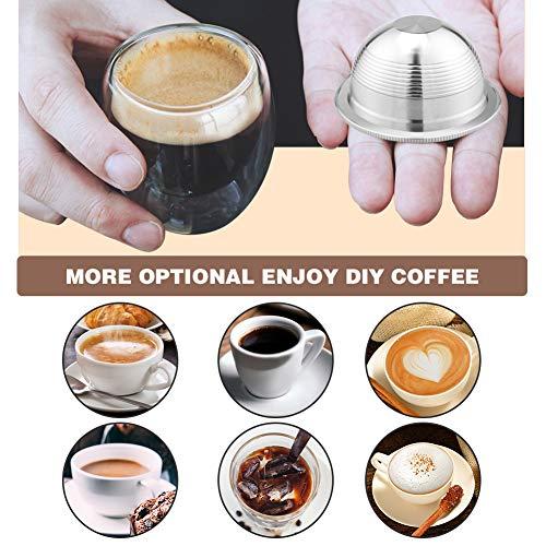 CAPMESSO CAPMESSO Coffee Capsule, Reusable Vertuoline Pod Refillable Vertuo Capsules Stainless Steel Compatible with Vertuoline Machine GCA1 and Delonghi ENV135S (2.5OZ-Double Espresso Cup(Small)