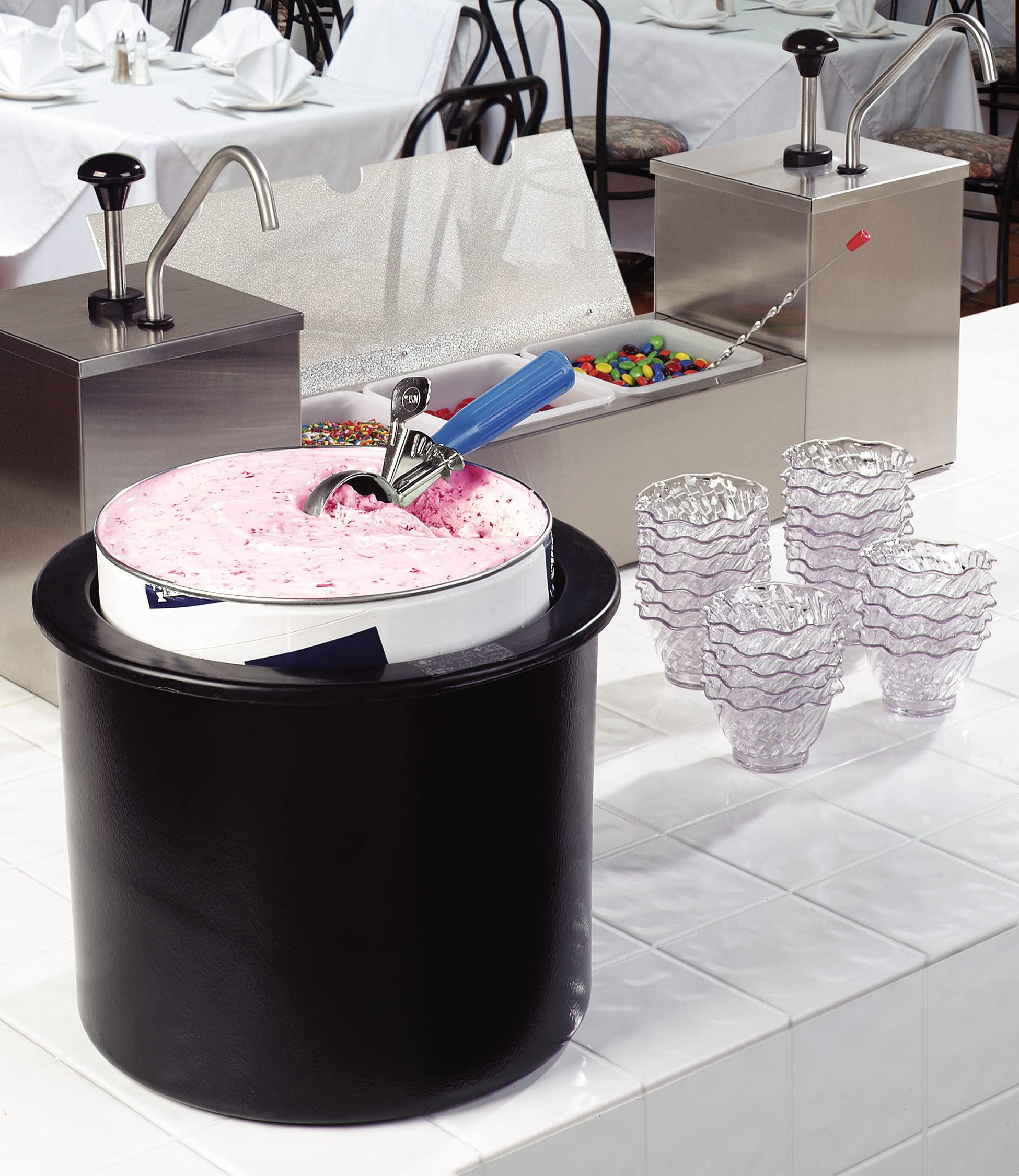 Carlisle FoodService Products Carlisle FoodService Products Coldmaster Ice Cream Server Insulated Crock with Lid for Kitchens and Restaurants, Plastic, 3 Gallons, Black