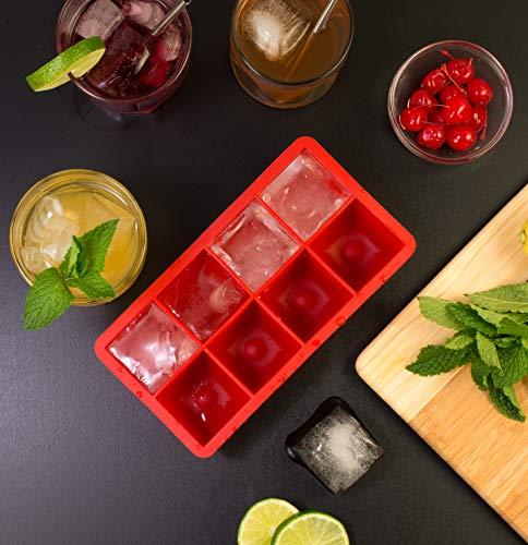 HIC Kitchen HIC Kitchen Big Block Silicone Ice Cube Tray, European-Grade, Non-Stick, Makes 8 Large Ice Cubes
