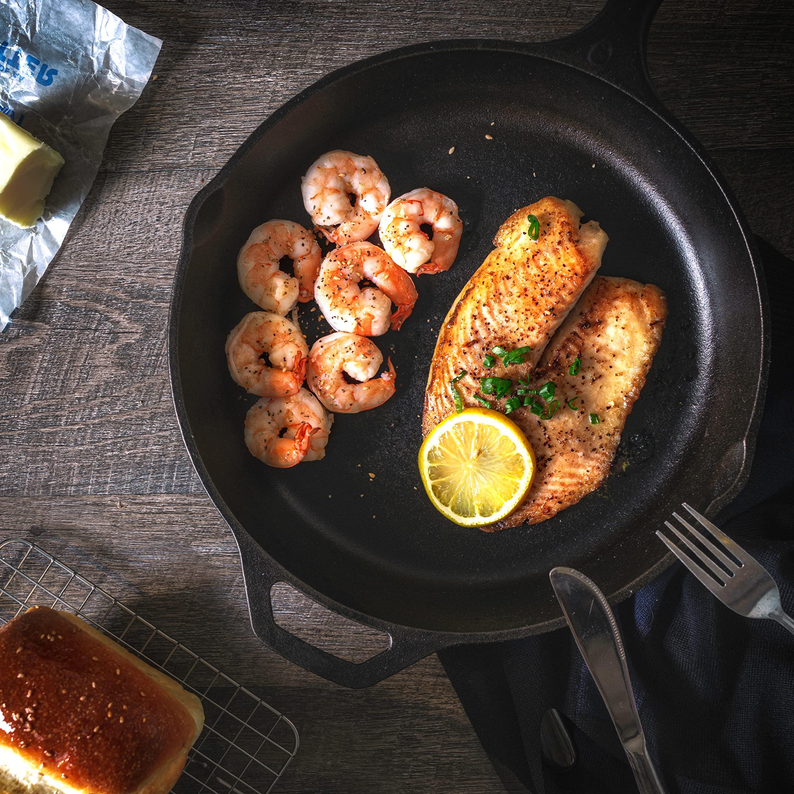 Utopia Kitchen Utopia Kitchen 12 inch Saute Fry Pan Pre-Seasoned Cast Iron Skillet With Lid, Frying Pan, Cast Iron Pan, Safe Grill Cookware for Indoor & Outdoor Use - Cooking Gift for Men & Women (Black)