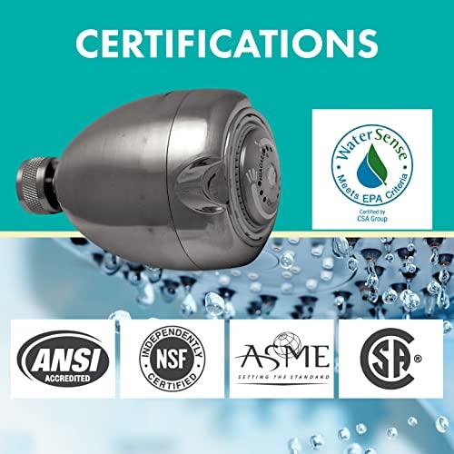 Niagara Conservation Niagara Conservation N2920BN Earth Spa 3-Spray with 2 GPM 2.7-in. Wall Mount Adjustable Fixed Shower Head in Brushed Nickel, 1-Pack | Bathroom Shower Head Sprayer with Pressure Compensation Technology