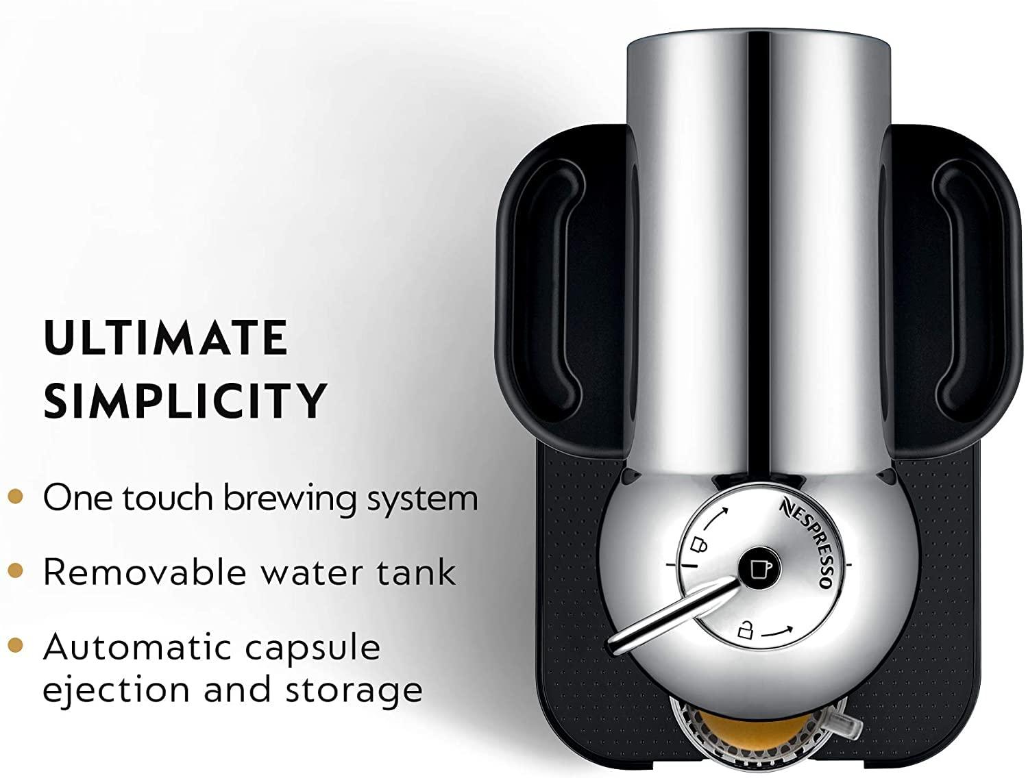 Nespresso Nespresso Vertuo Coffee and Espresso Maker by Breville, Chrome