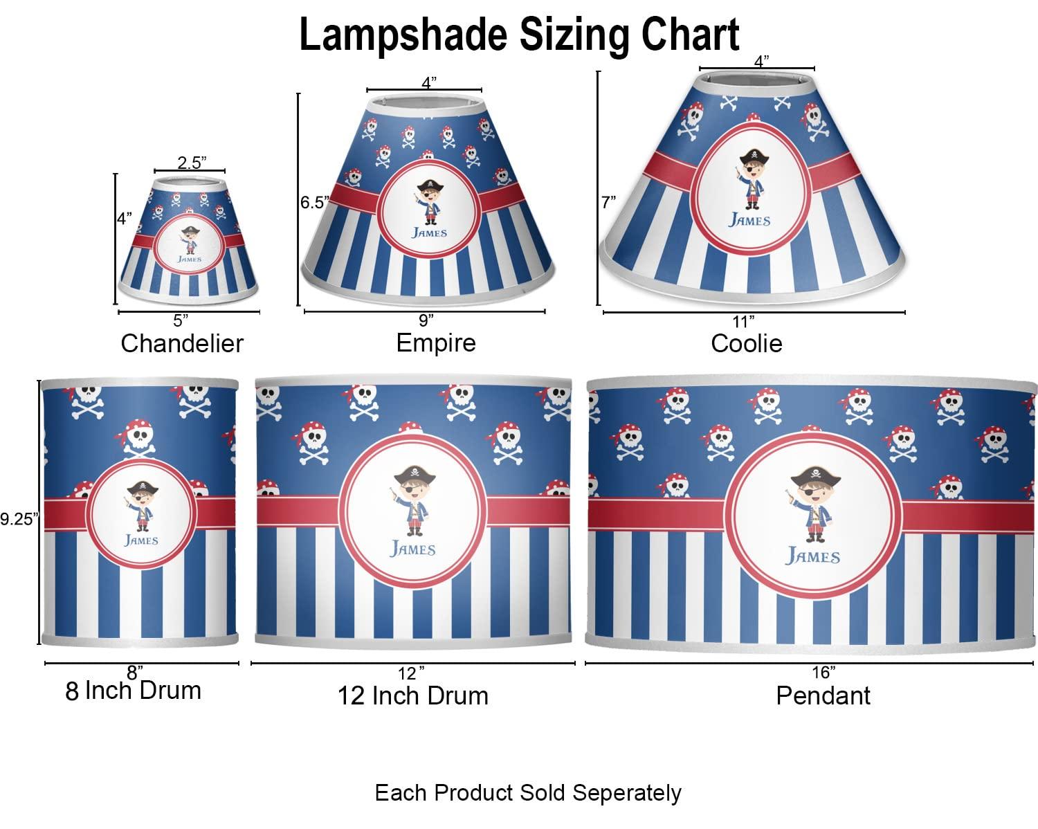 YouCustomizeIt YouCustomizeIt Personalized Blue Pirate 7\" Drum Lamp with Shade Polyester