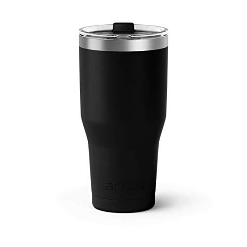 Arctic Tumblers Arctic Tumblers | 30 oz Matte Black Insulated Tumbler with Straw & Cleaner - Retains Temperature up to 24hrs - Non-Spill Splash Proof Lid, Double Wall Vacuum Technology, BPA Free & Built to Last