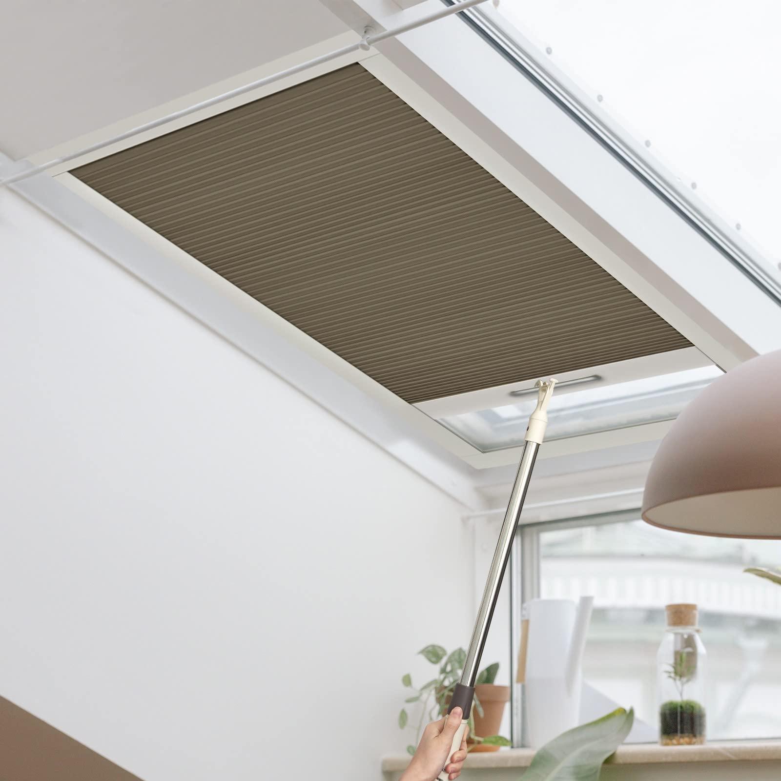 Keego Keego Shade Cordless Free Stop Blinds for Skylight Single Cell Honeycomb Window Shade for Skylight Thermal Insulation Energy Saving Privacy Blind, Blackout, Coffee, 42w x 56h