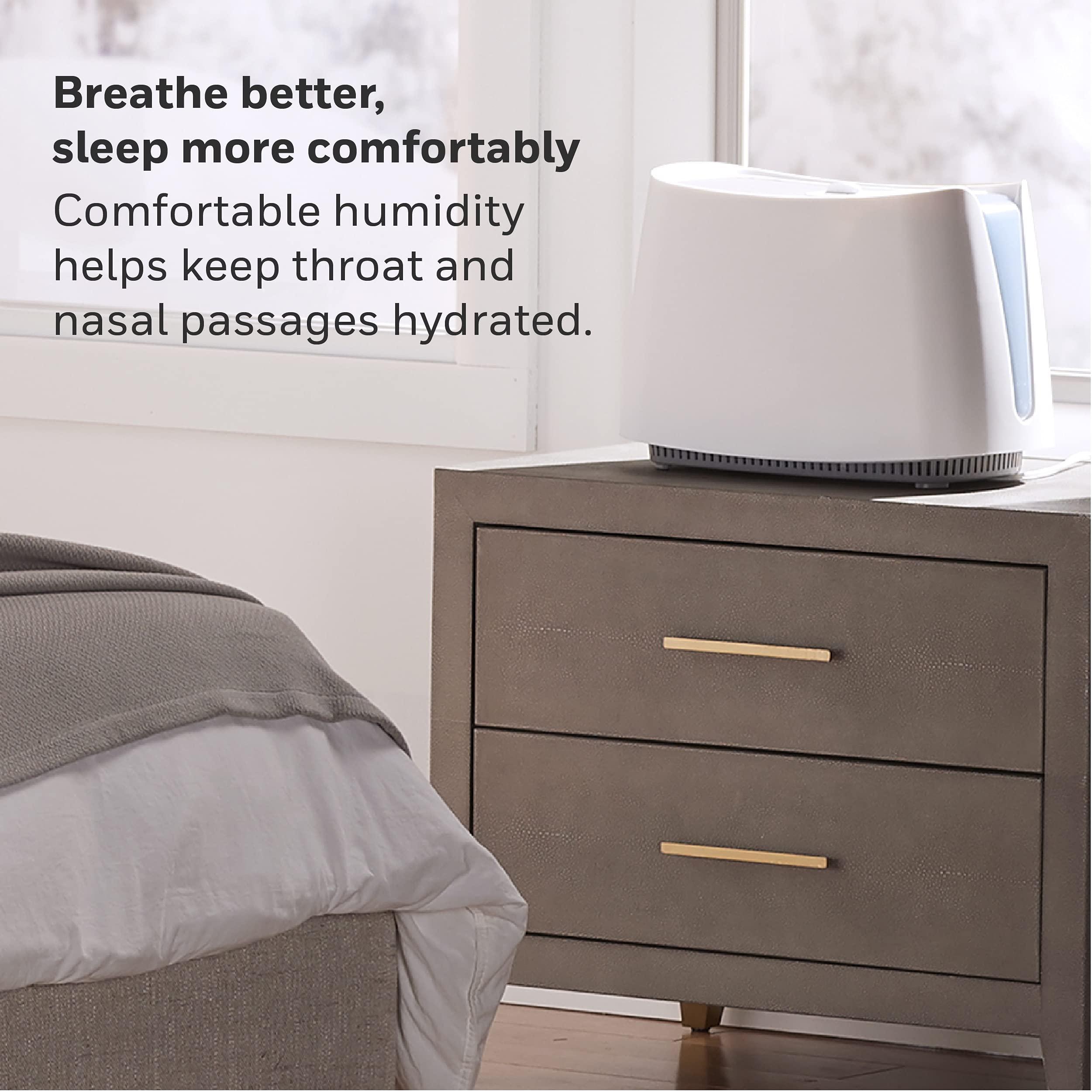 Honeywell Honeywell Cool Moisture Humidifier, Medium Room, 1 Gallon Tank, White Invisible Moisture Humidifier for Baby, Kids, Adult Bedrooms Quiet and Easy to Clean with UV Technology for Everyday Comfort