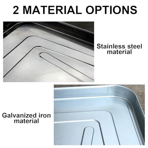 WYHBXD Air Conditioner Condensate Drain Pan, Outdoor Stainless Steel Universal Ac Drip Cushion Water Collecting Drainage Pan, for Window Ac and Mini Split Units (Color : 3P 92x44cm/36x17in)