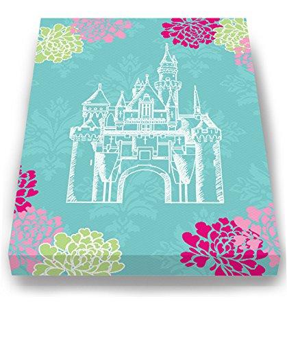 MuralMax Girls Princess Nursery Canvas Wall Decor - Unique Castle & Vintage Carriage Floral Wall Art - Memorable Baby Shower Gifts for Newborns Bedrooms & Playrooms - Choose from Designer Colors & Sizes